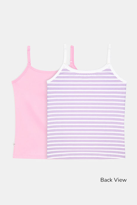 YouGotPlanB Girls Cotton Padded Camisole (Pack of 2) - Multicolor — image 2